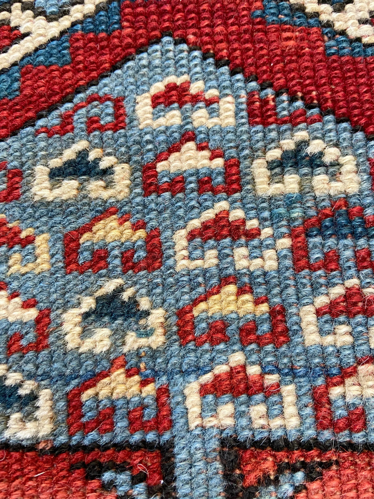 3'7"x5'5" Kazak Prayer Rug Hand Knotted