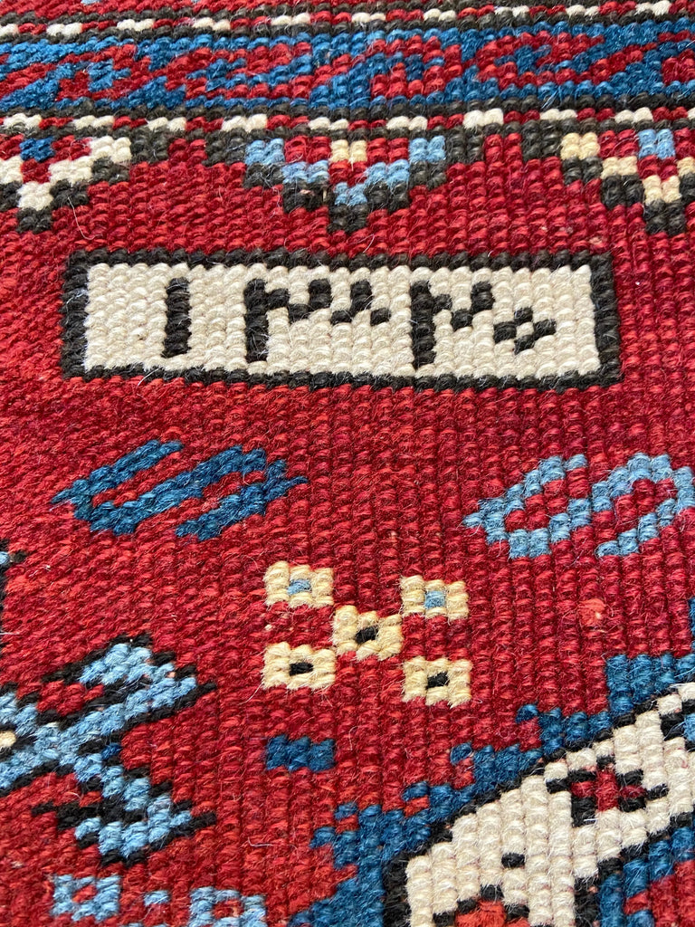 3'7"x5'5" Kazak Prayer Rug Hand Knotted