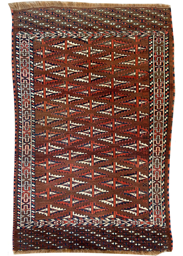 3'7"x5'6" Yamud Hand Knotted