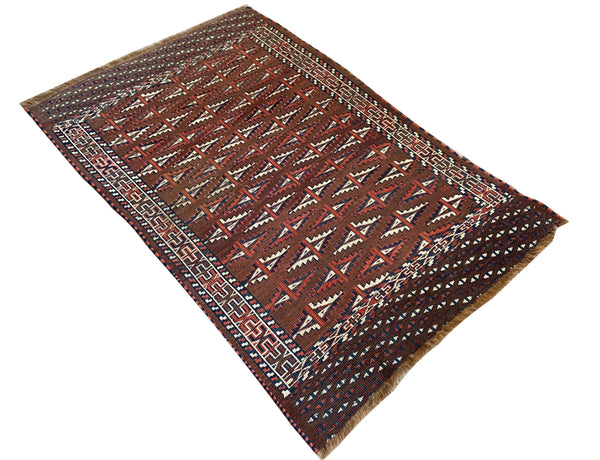 3'7"x5'6" Yamud Hand Knotted