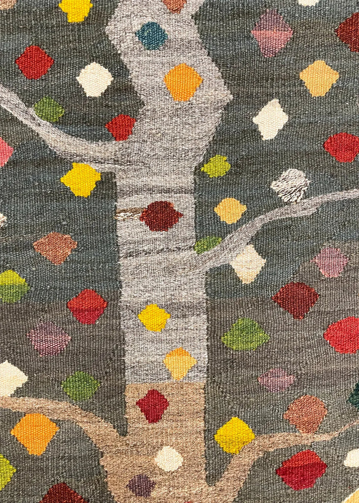 3'7"x5' Sennah Kilim Hand Knotted