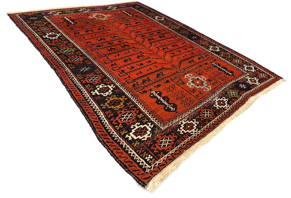 3'7"x6'3" Baluch Tree of Life Hand Knotted