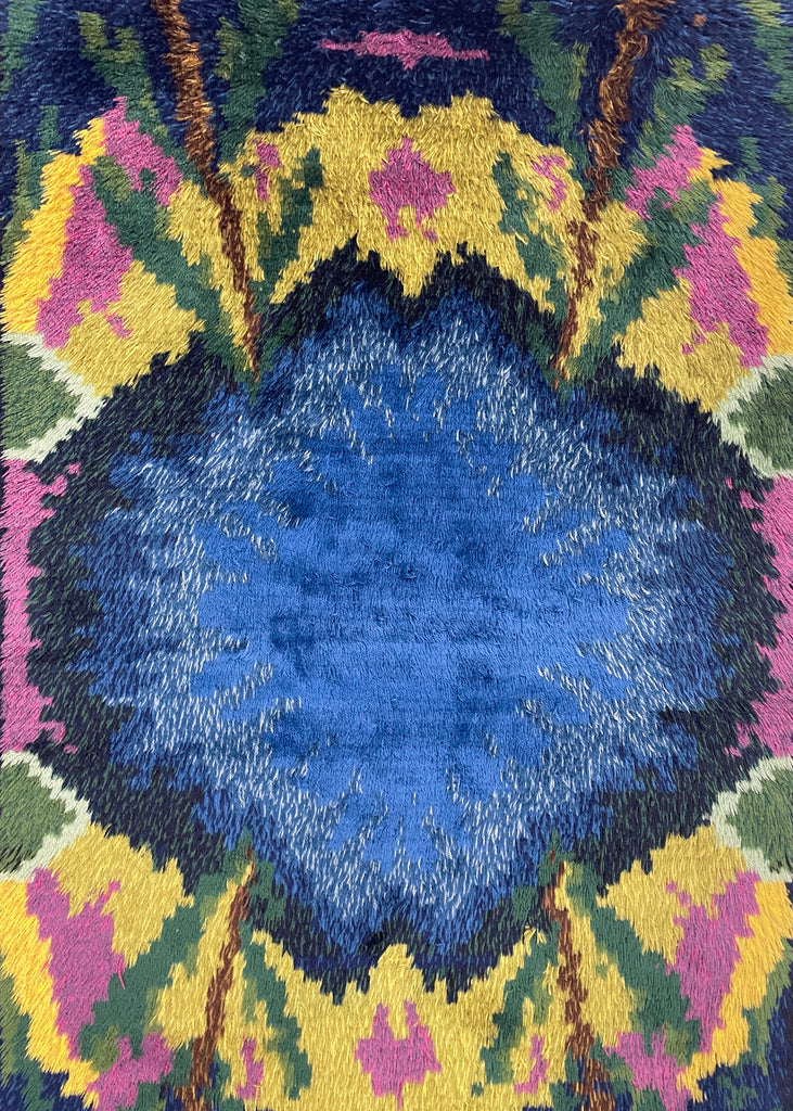 3'7"x6'7" Mid Century Modern "Rya" Hand Knotted