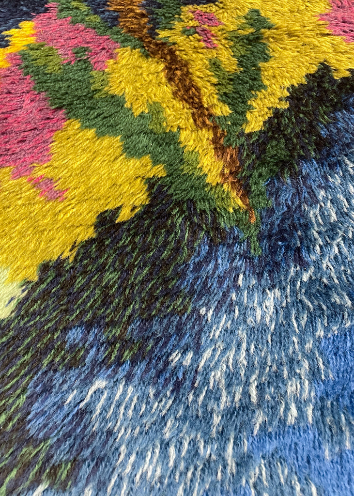 3'7"x6'7" Mid Century Modern "Rya" Hand Knotted