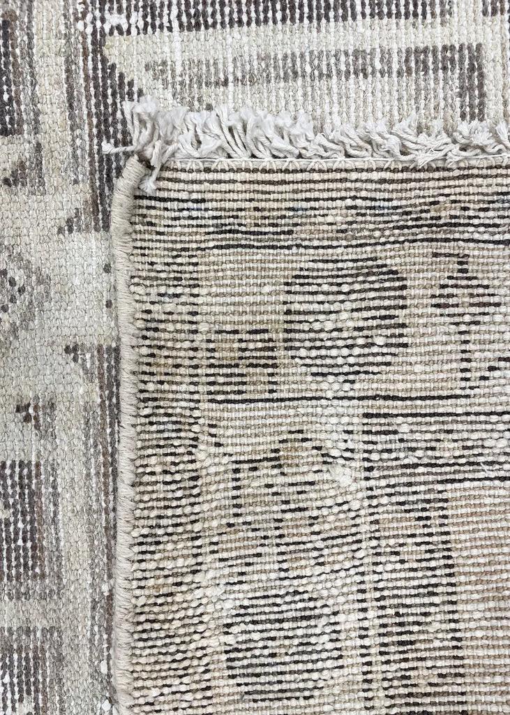 3'7"x9'11" Hamadan "Distressed" Hand Knotted