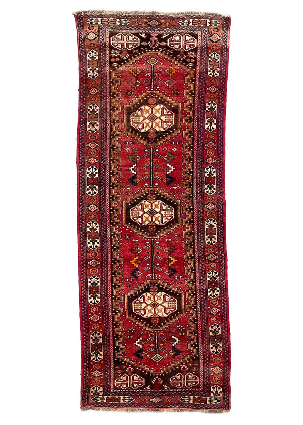 3'7"x9'6" Shiraz Hand Knotted