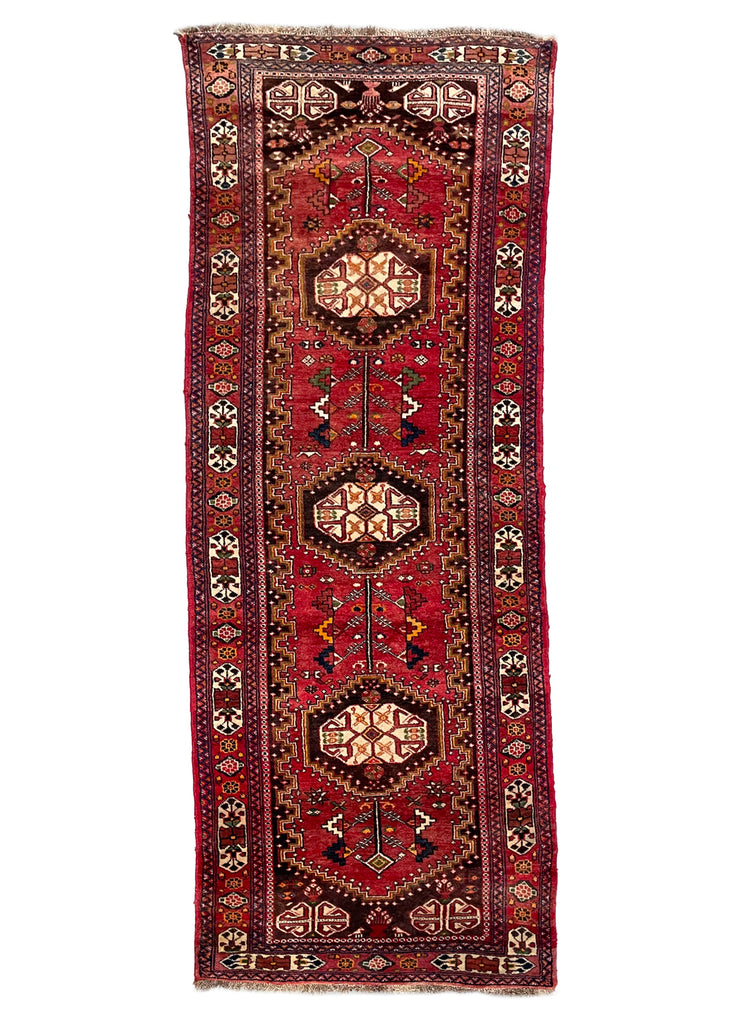 3'7"x9'6" Shiraz Hand Knotted