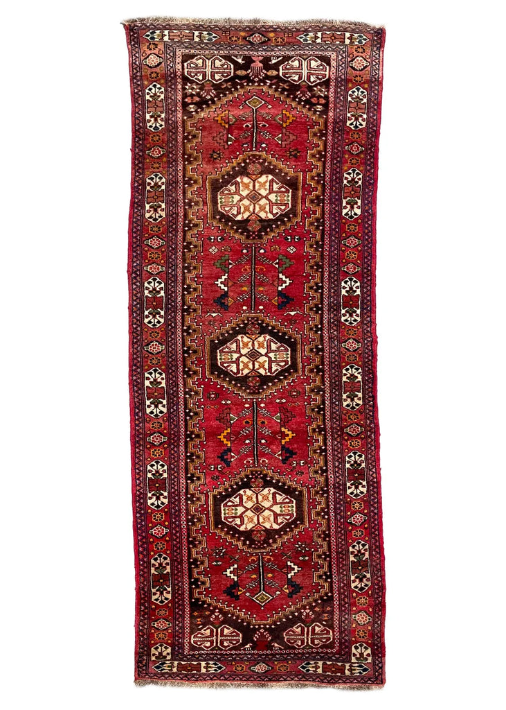 3'7"x9'6" Shiraz Hand Knotted