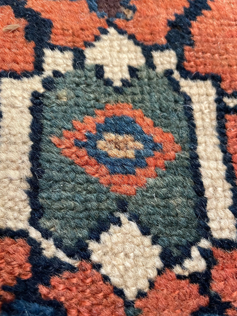 3'8"x14'2" Kurdish Hand Knotted
