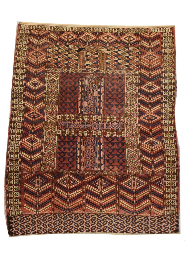 3'8"x4'5" Tekke Ensi Hand Knotted