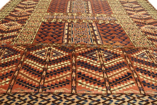 3'8"x4'5" Tekke Ensi Hand Knotted