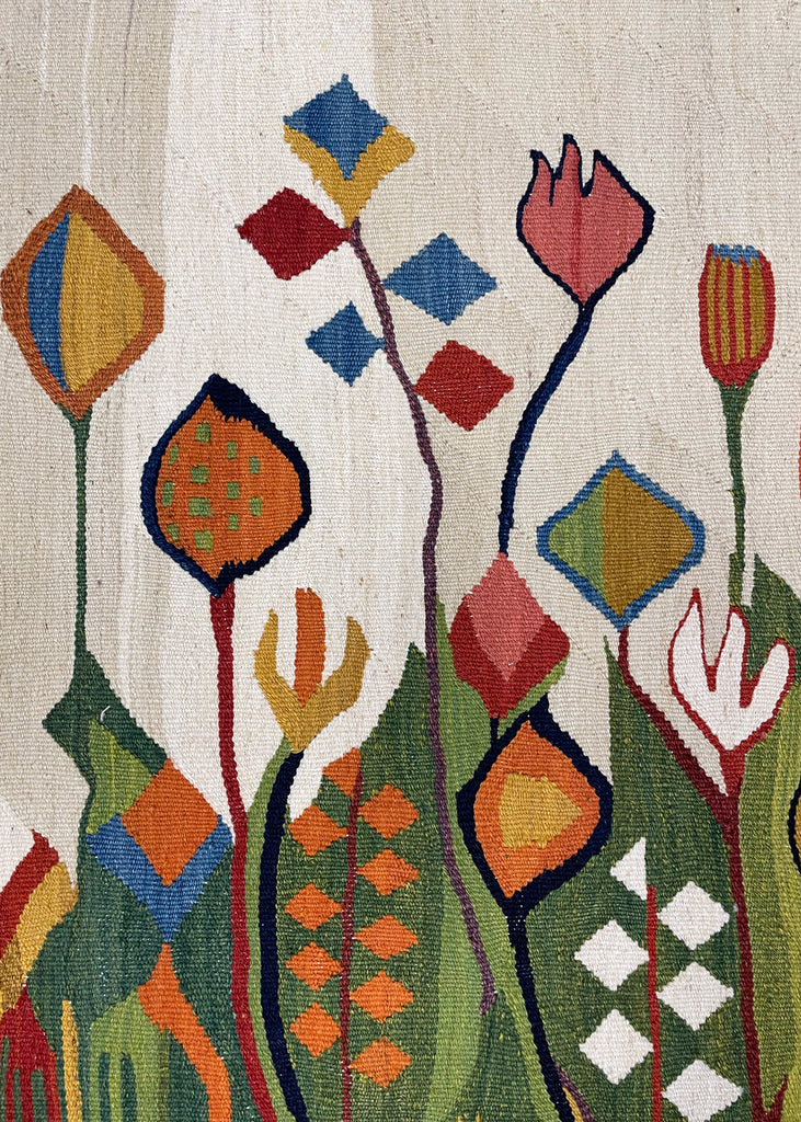 3'8"x5'2" Sennah Kilim Hand Knotted