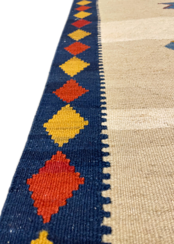 3'8"x5'2" Sennah Kilim Hand Knotted