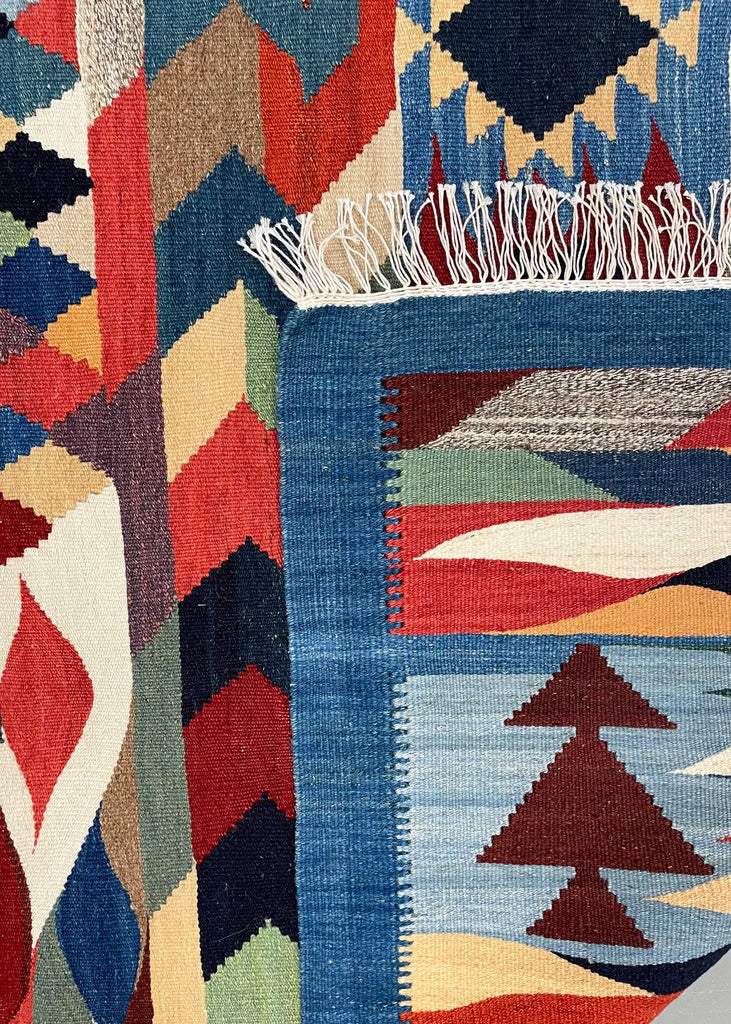 3'8"x5'3" Sennah Kilim Hand Knotted