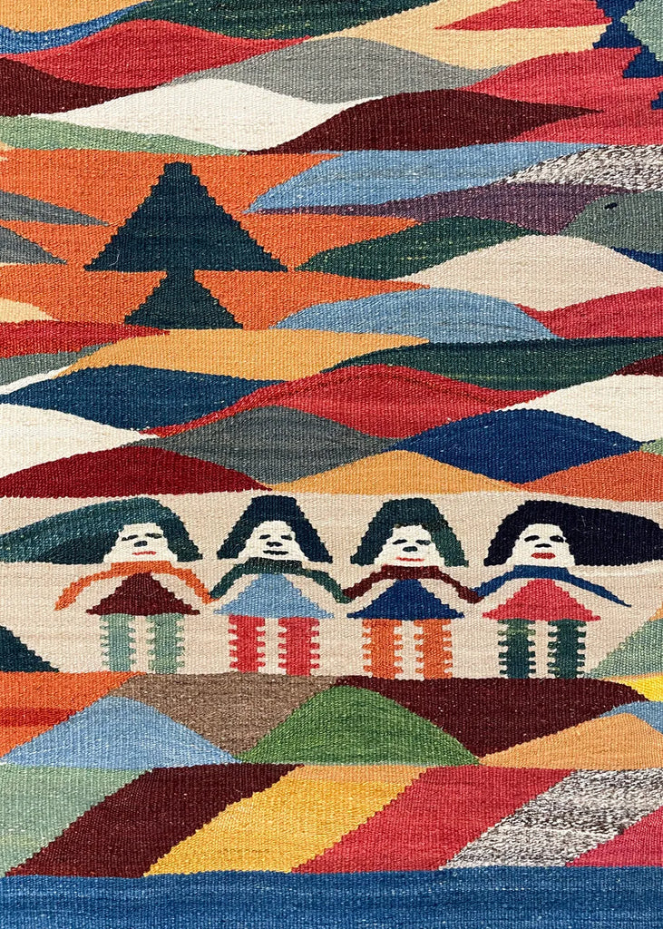 3'8"x5'3" Sennah Kilim Hand Knotted