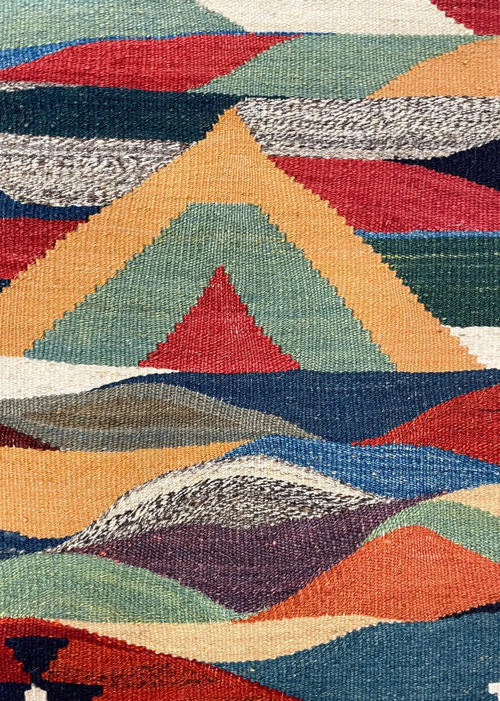 3'8"x5'3" Sennah Kilim Hand Knotted