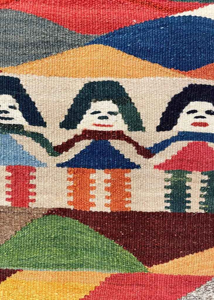 3'8"x5'3" Sennah Kilim Hand Knotted