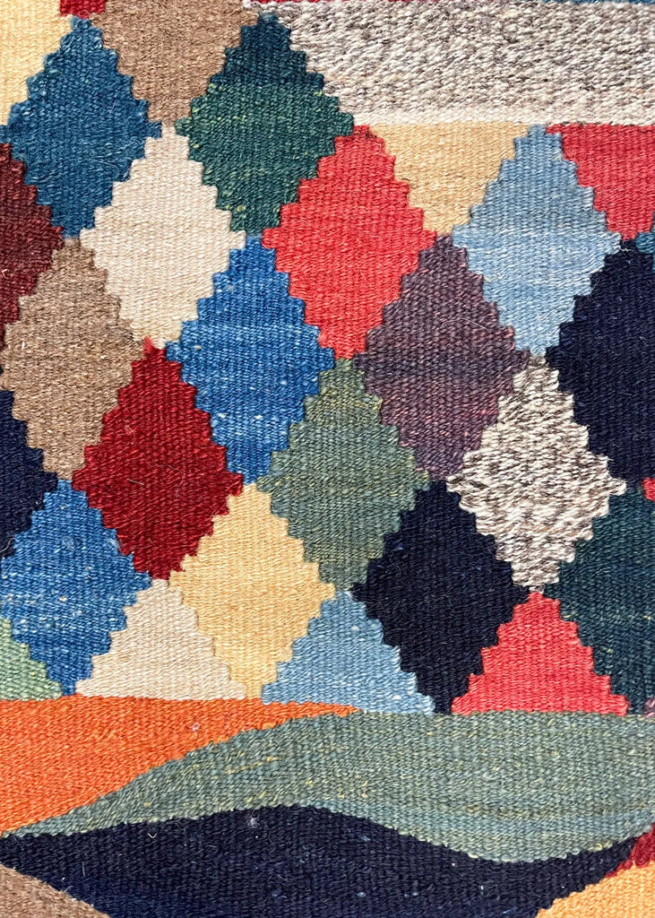 3'8"x5'3" Sennah Kilim Hand Knotted