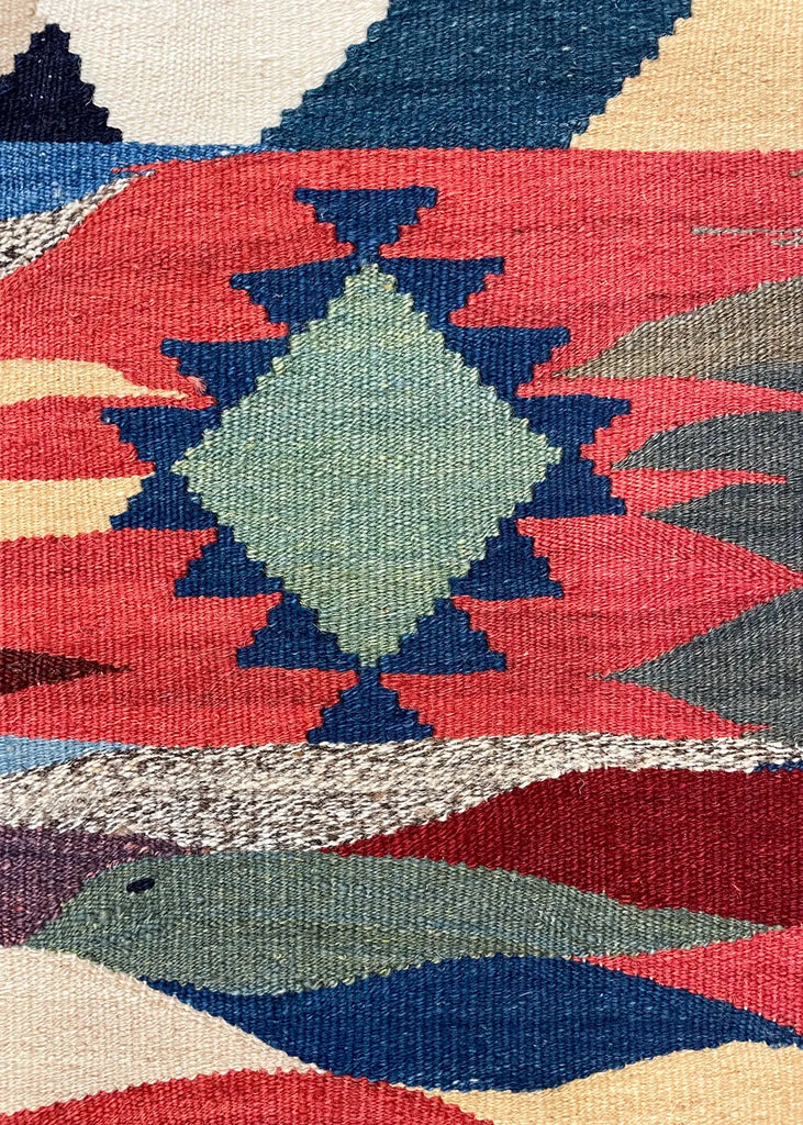 3'8"x5'3" Sennah Kilim Hand Knotted