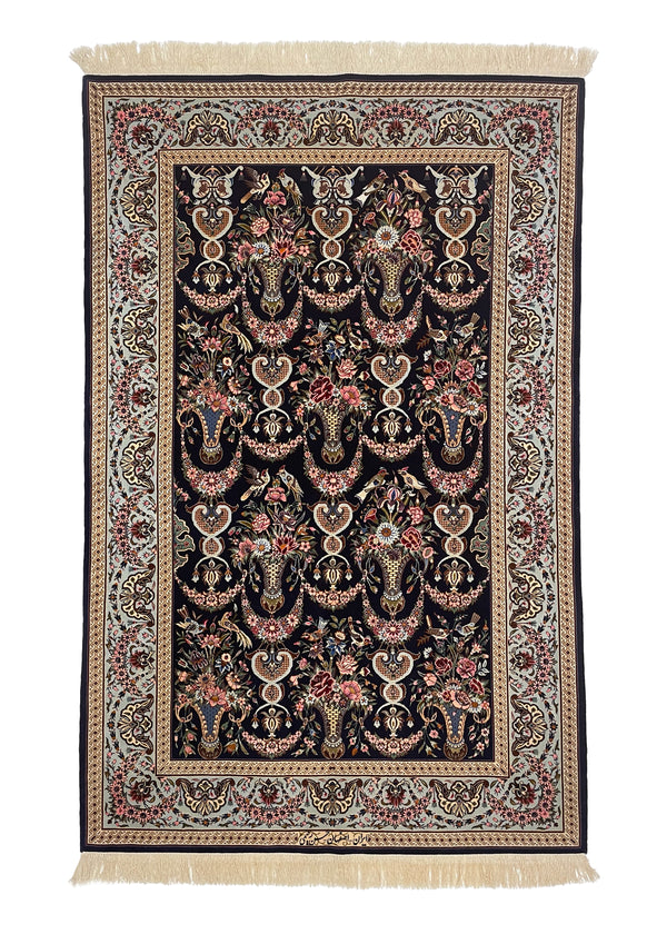 3'8"x5'9" Isfahan Hand Knotted