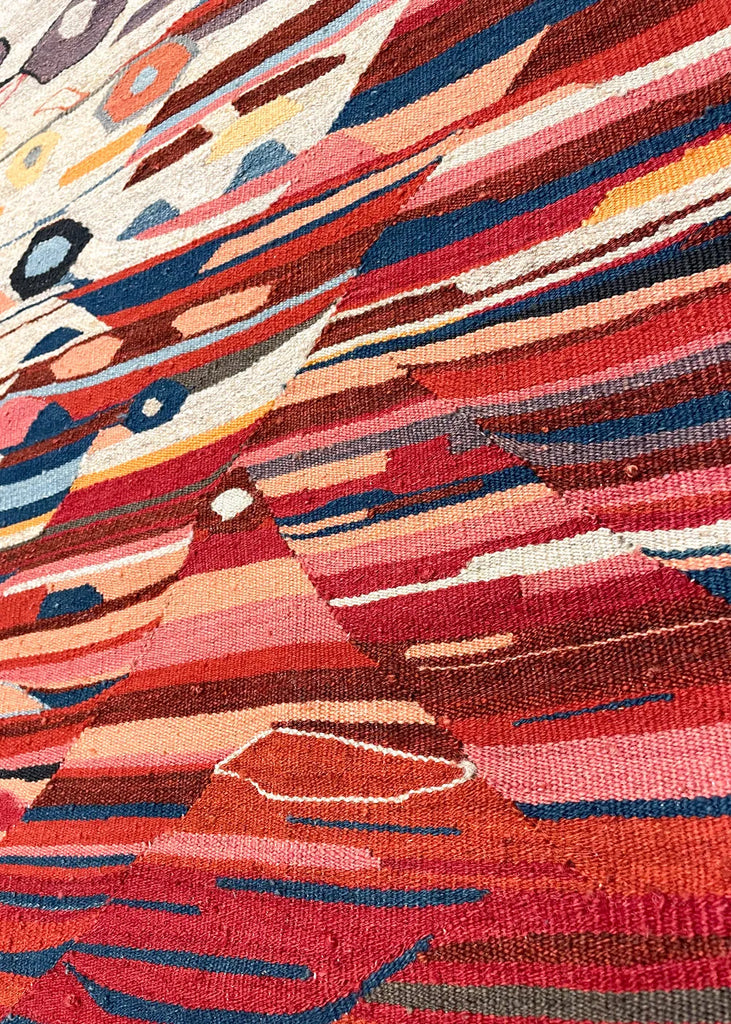 3'8"x5' Abstract Kilim Hand Knotted