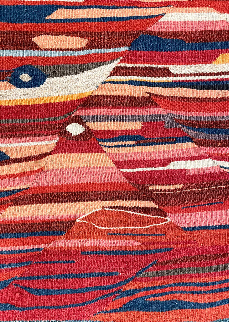 3'8"x5' Abstract Kilim Hand Knotted