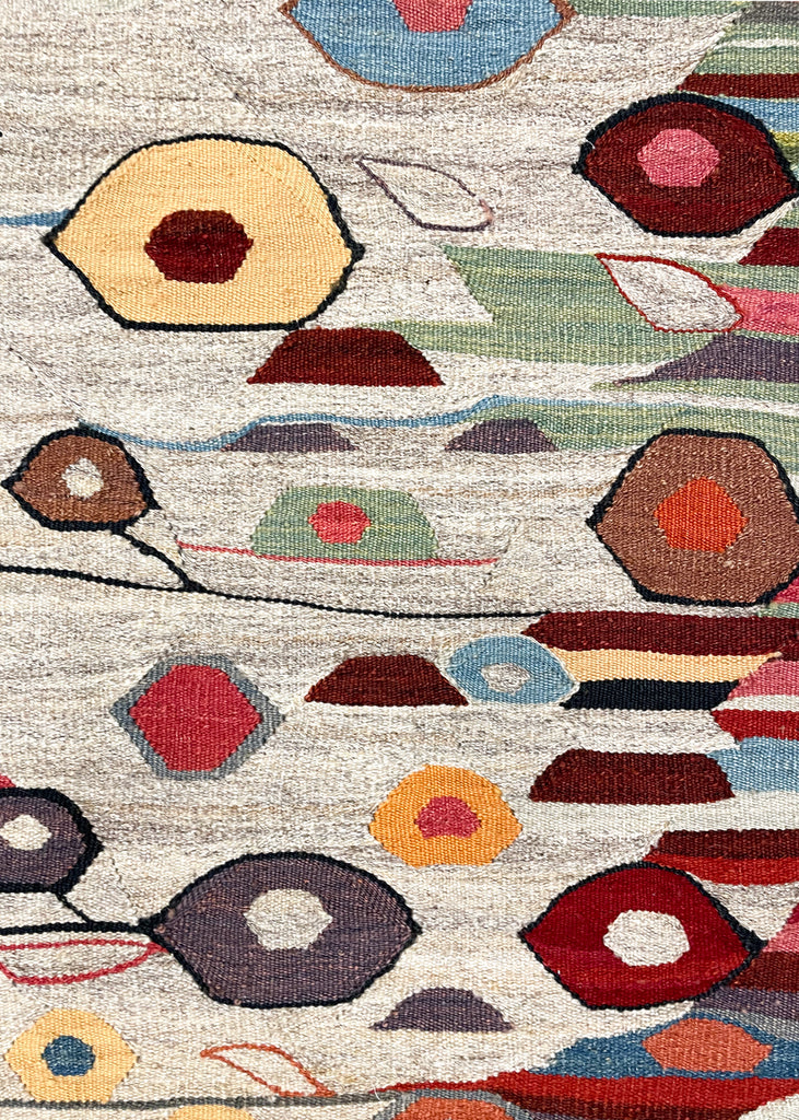 3'8"x5' Abstract Kilim Hand Knotted