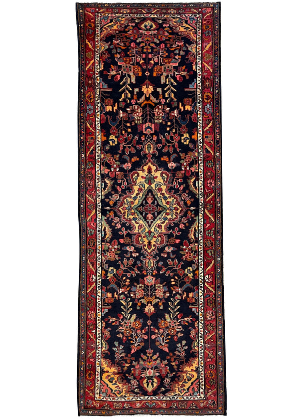3'9"x10'5" Borchalou Hamadan Hand Knotted