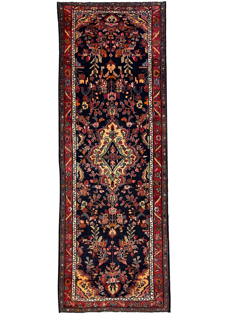 3'9"x10'5" Borchalou Hamadan Hand Knotted