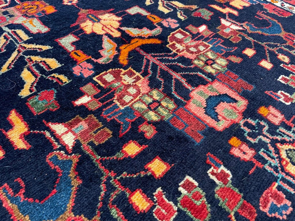 3'9"x10'5" Borchalou Hamadan Hand Knotted