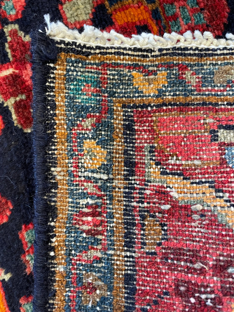 3'9"x10'5" Borchalou Hamadan Hand Knotted