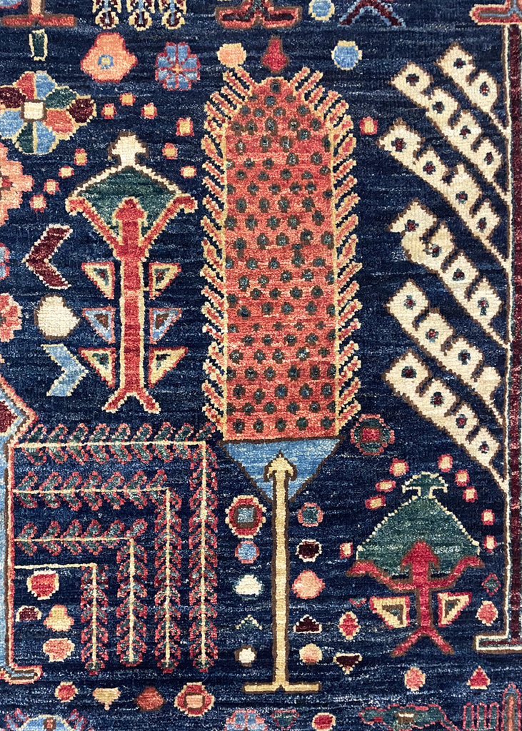 3'9"x12'4" Gabbeh Hand Knotted