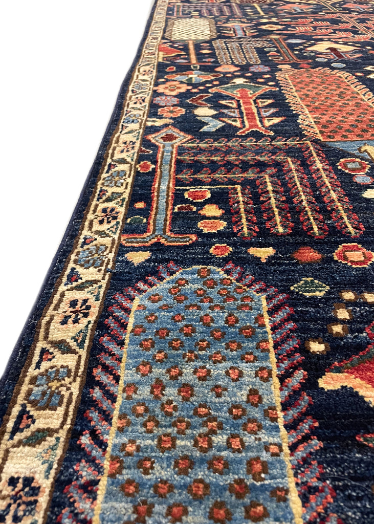 3'9"x12'4" Gabbeh Hand Knotted