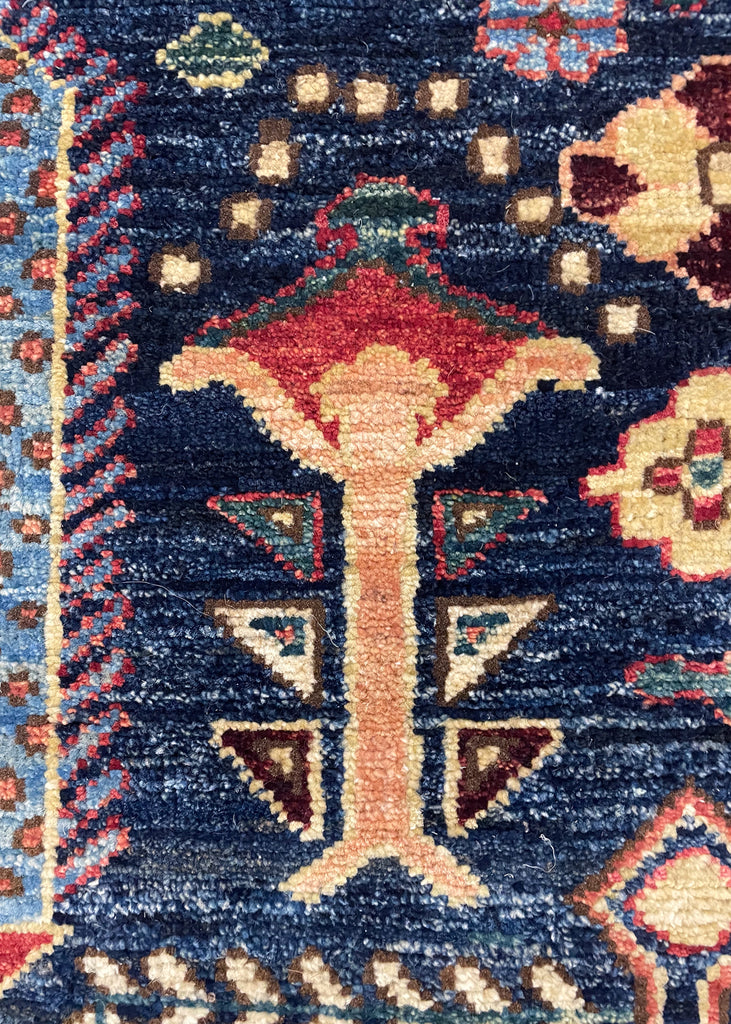 3'9"x12'4" Gabbeh Hand Knotted