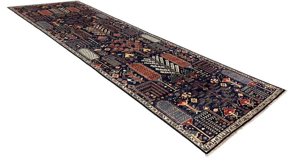 3'9"x12'4" Gabbeh Hand Knotted
