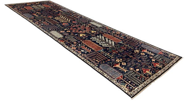 3'9"x12'4" Gabbeh Hand Knotted