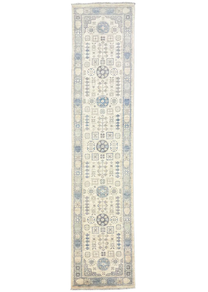 3'9"x17'4" Khotan Hand Knotted
