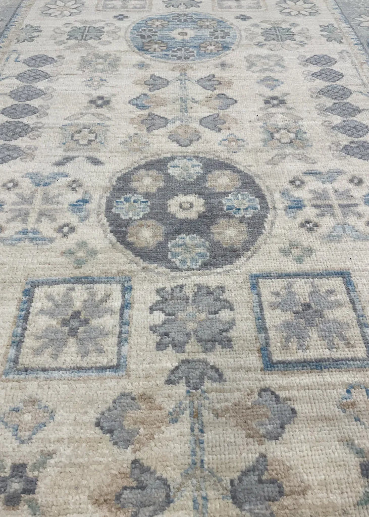 3'9"x17'4" Khotan Hand Knotted