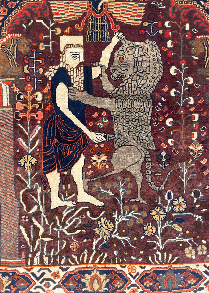 3'9"x4'5" Qashqai Hand Knotted