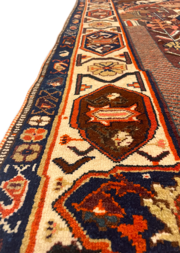 3'9"x4'5" Qashqai Hand Knotted