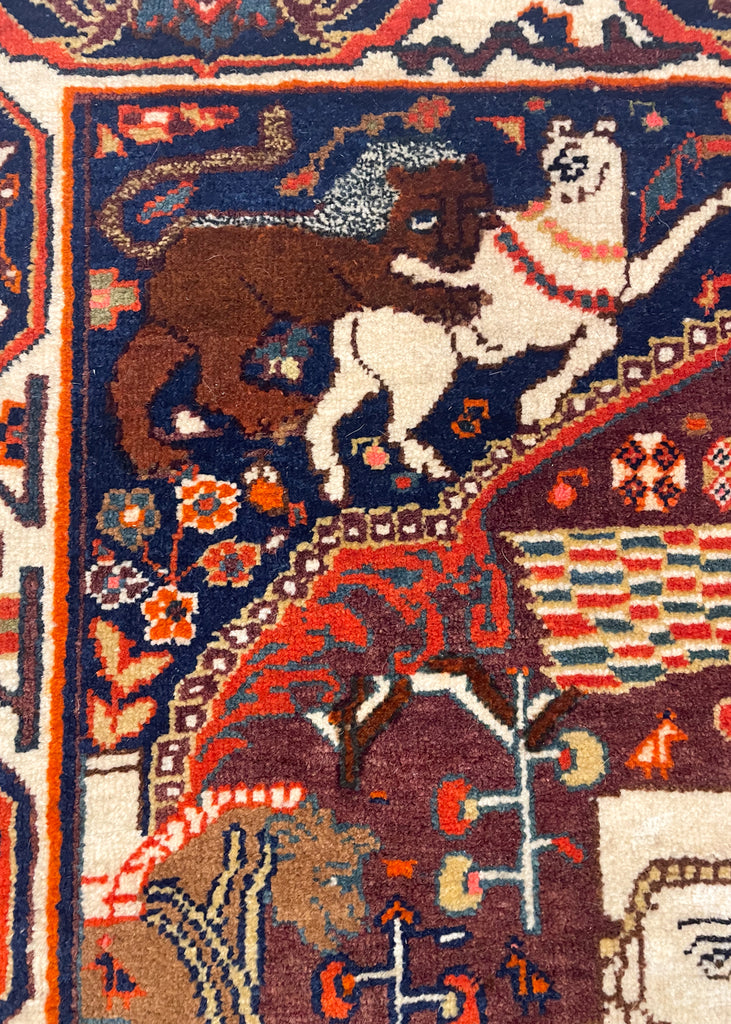 3'9"x4'5" Qashqai Hand Knotted