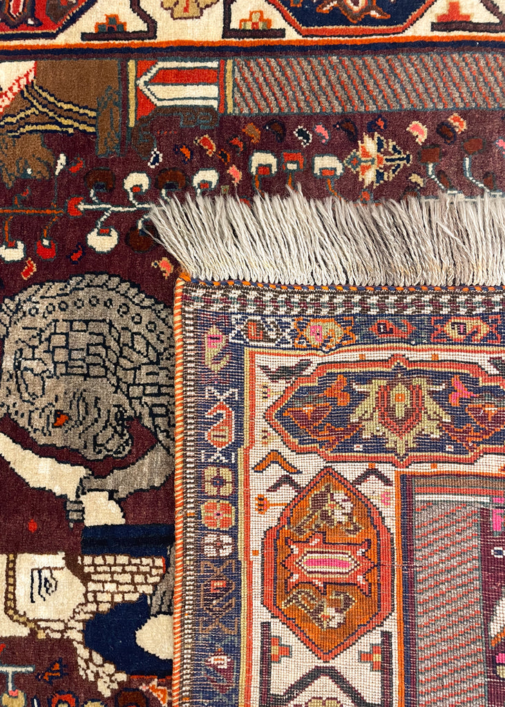 3'9"x4'5" Qashqai Hand Knotted