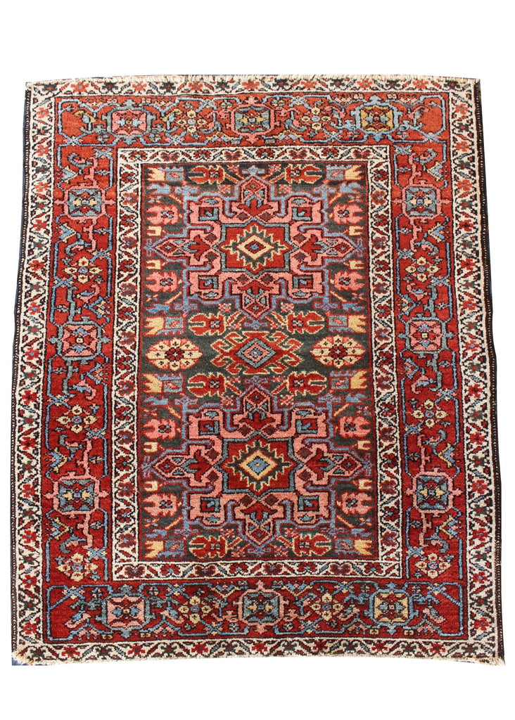 3'9"x4'8" Karaja Hand Knotted