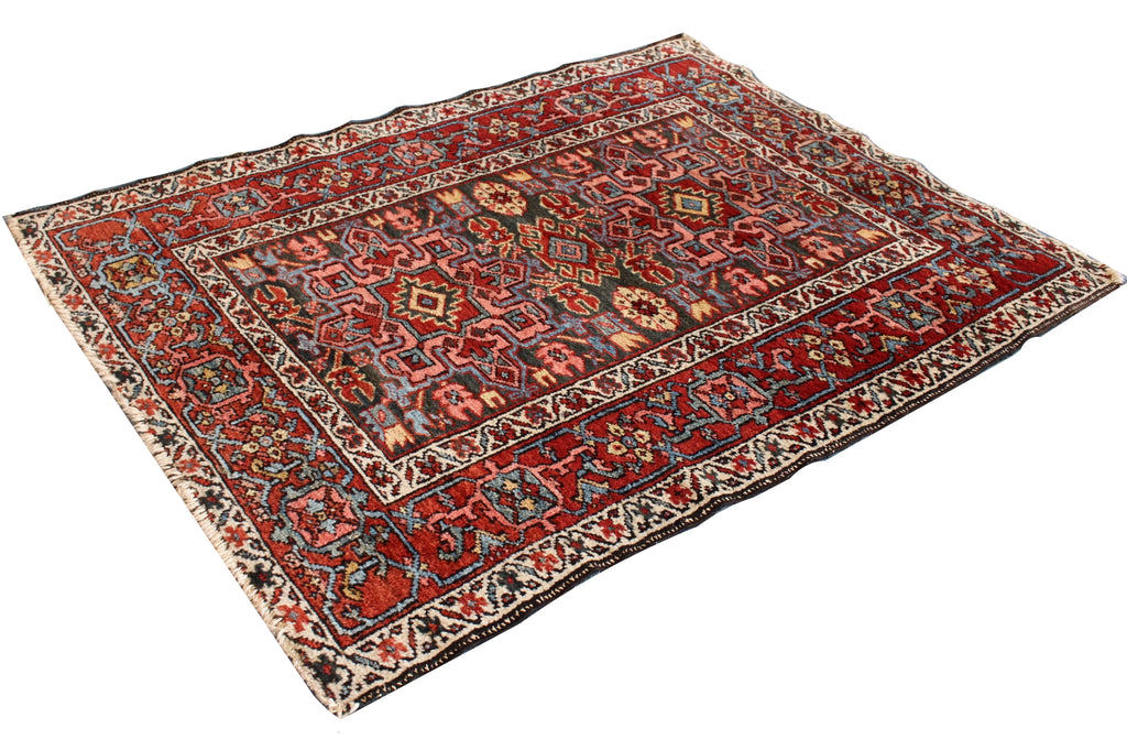 3'9"x4'8" Karaja Hand Knotted
