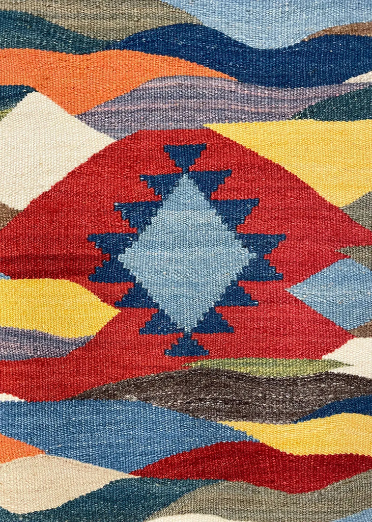 3'9"x5'2" Sennah Kilim Hand Knotted