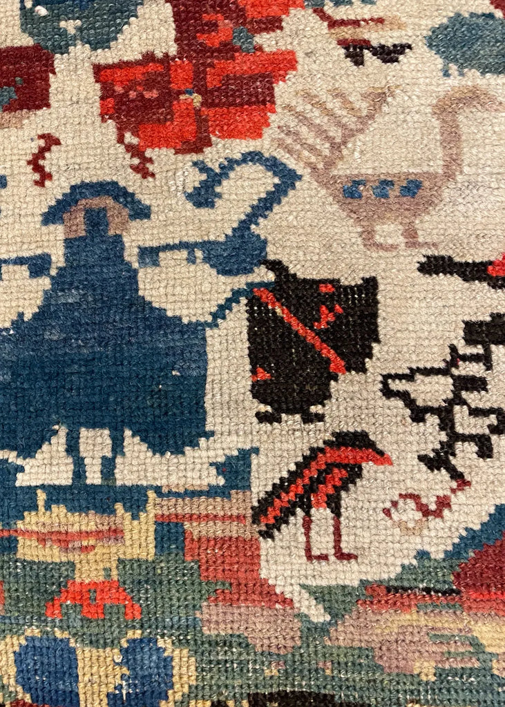 3'9"x5'7" Seychor Kuba Hand Knotted