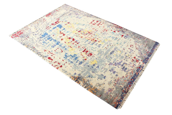 3'9"x5'9" Pollack Hand Knotted