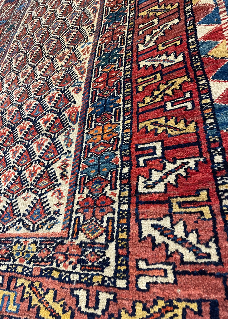 3'9"x6'2" Veramin Kurd Hand Knotted