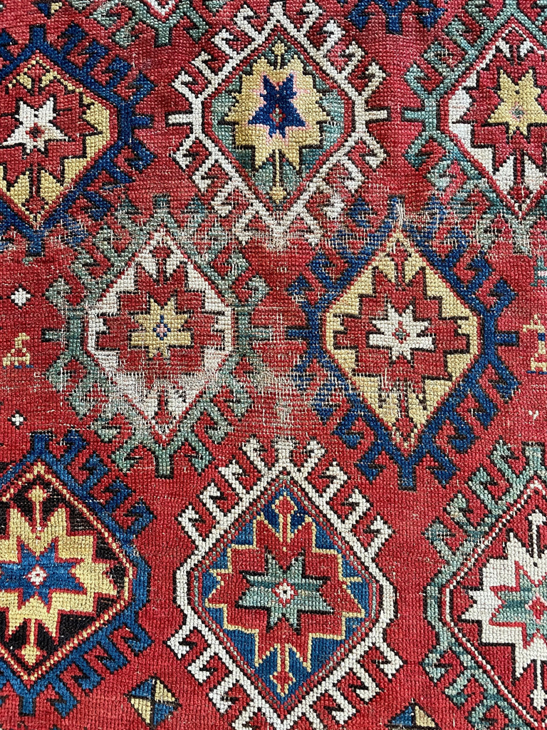 3'9"x7'7" Genje Kazak Hand Knotted