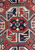 3'9"x8'4" Triple Medallion Chelaberd Karabagh Hand Knotted